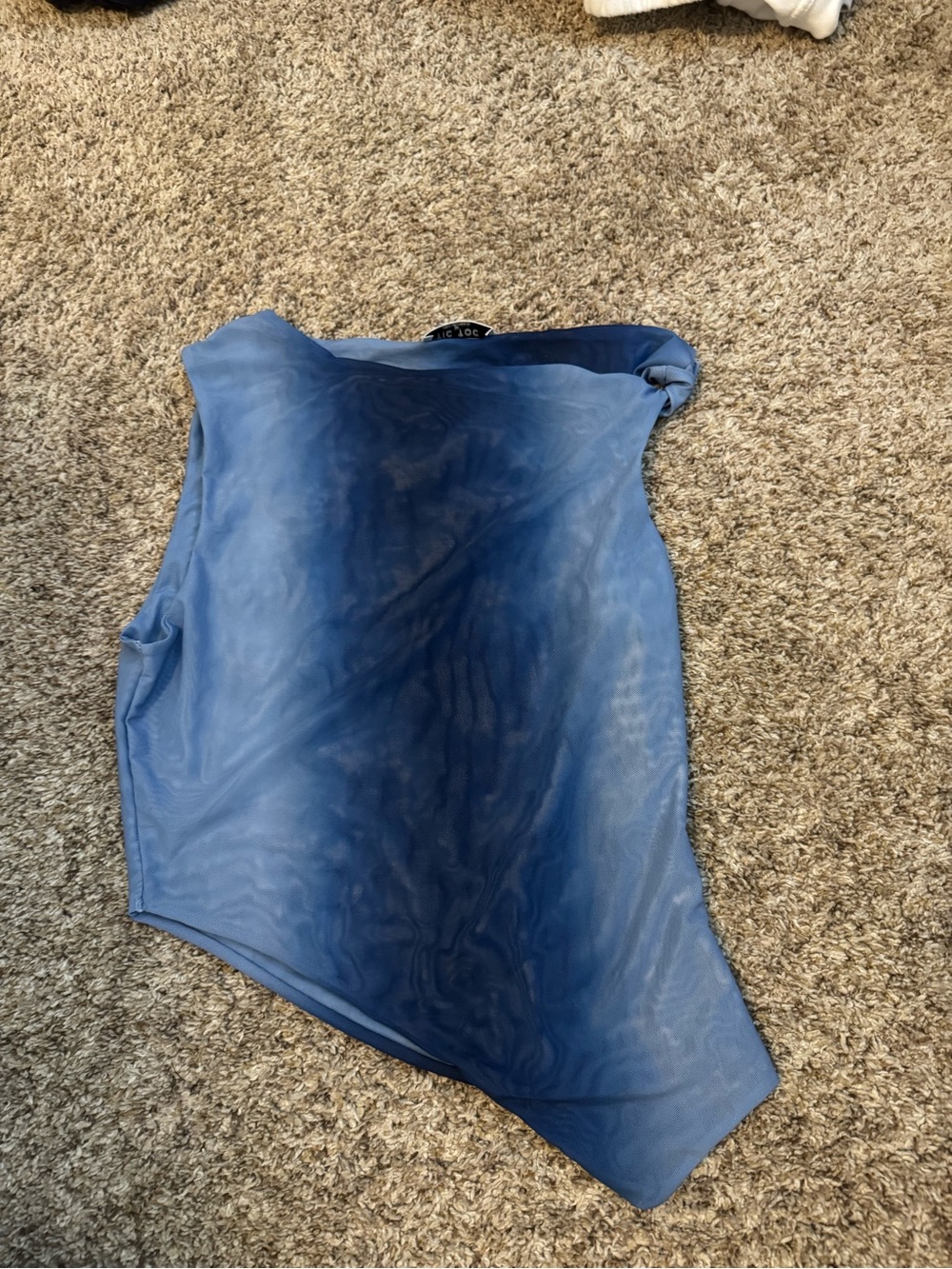 Pitaya Blue One-Shoulder Sheer Camisole